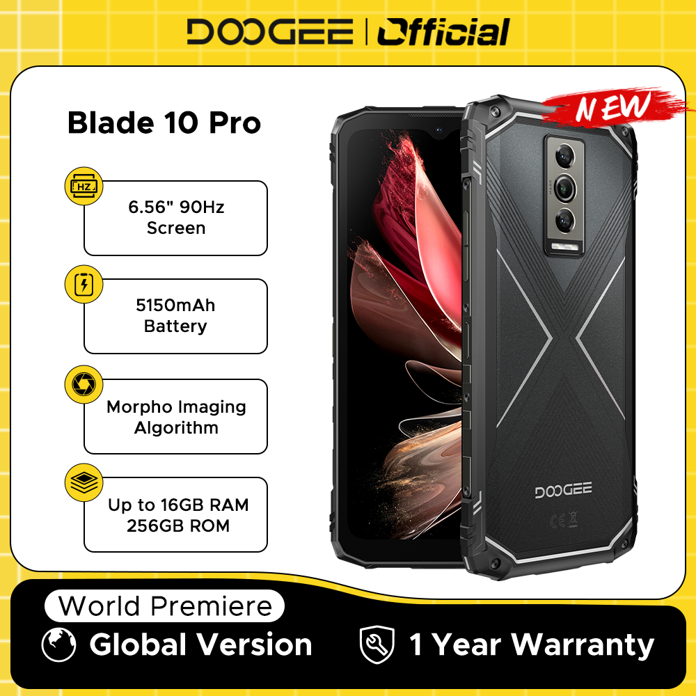Robustes Mobiltelefon DOOGEE Blade 10 Pro(2024), Android 14 16 GB + 256 GB (2 TB), unzerbrechliches 6,56 Zoll HD + Display 5150 mAh