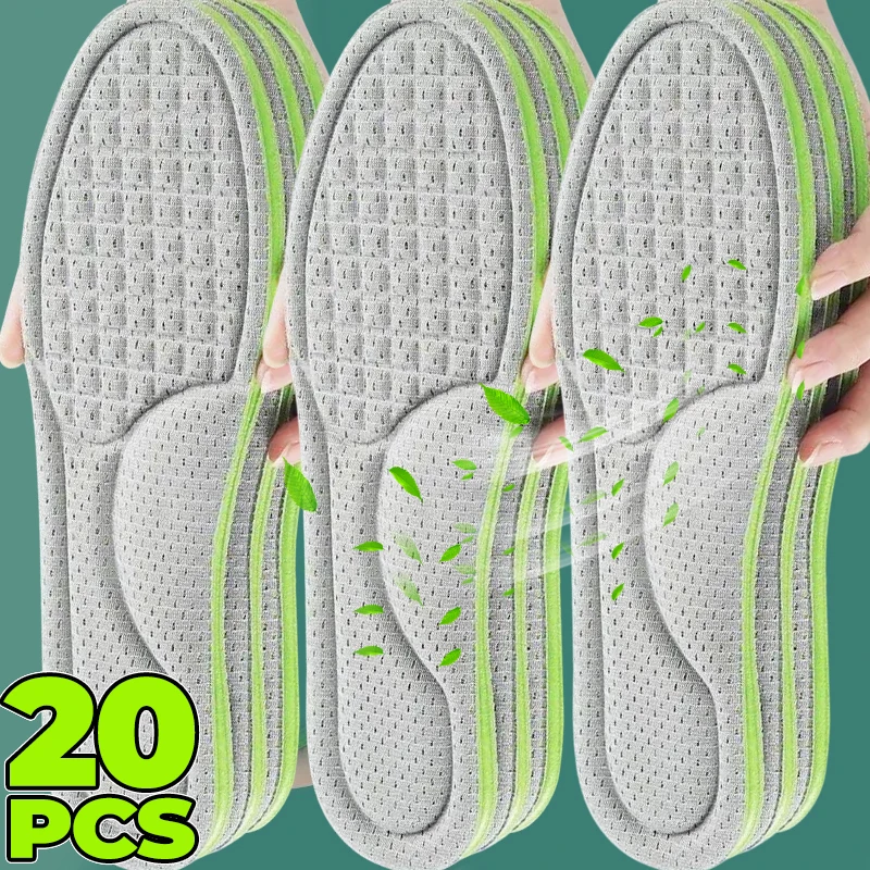 2/20PCS Soft Memory Foam Orthopedic Insoles Deodorizing Insole Shoes Sports Absorbs Breathable Antibacterial Shoe Accessory