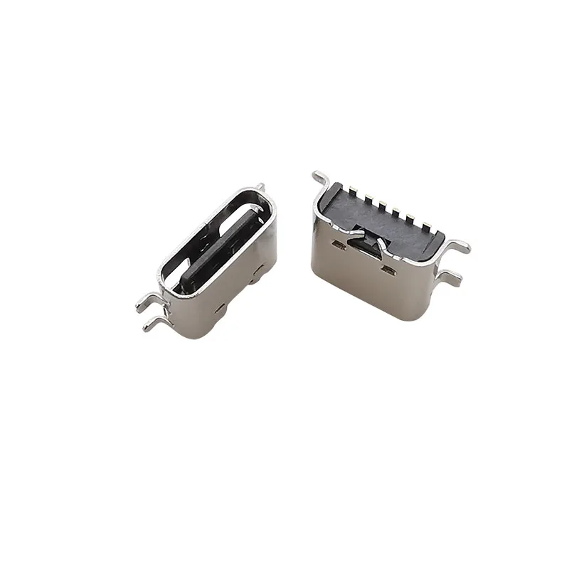 Conector USB tipo C hembra, puerto de carga Jack de 2/6/16 pines, enchufe tipo C, soldadura PCB SMD SMT, adaptador tipo C de reparación DIY, 10 Uds.