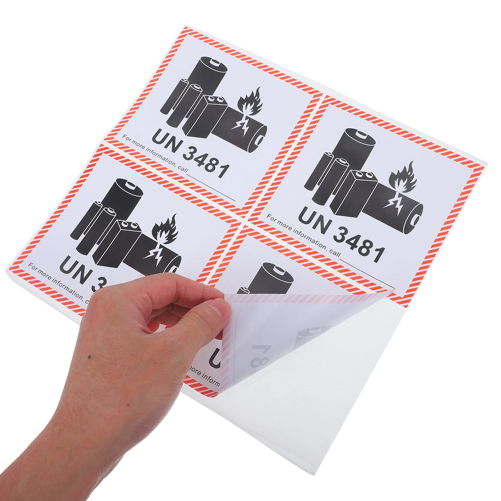 100 Sheets Fire Label Ion Caution Labels Un3480 Shipping Un3481 Stickers Lithium Batteries Warning for