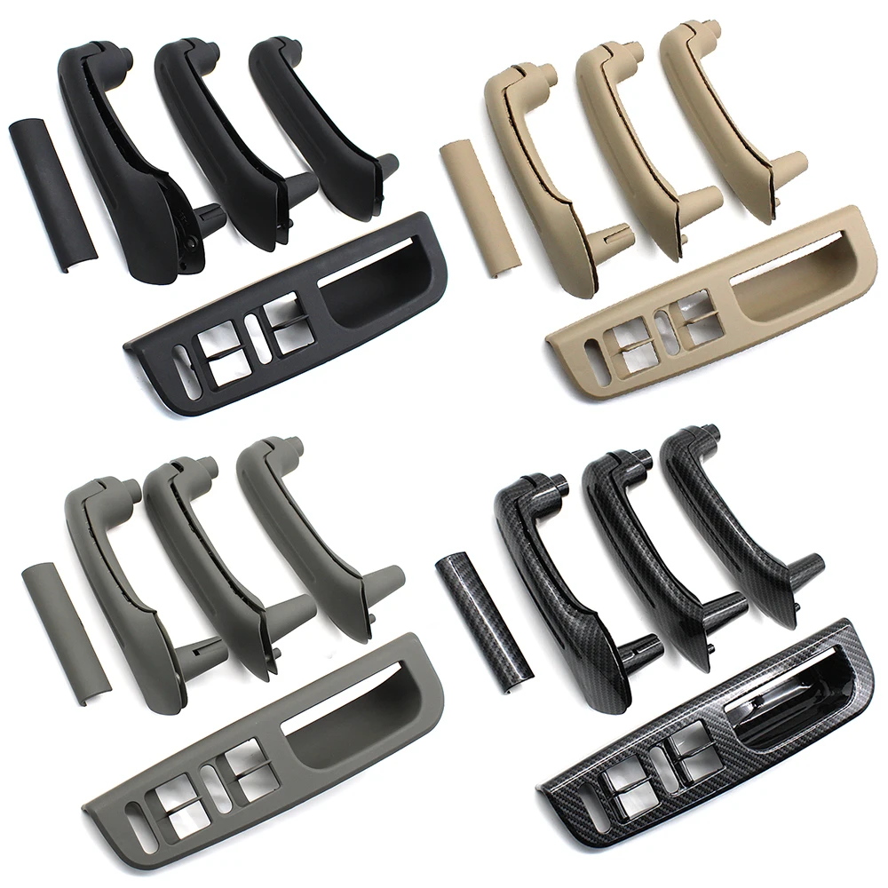 LHD Carbon Fiber Front Rear Left Right Door Handle Set Replacement For Volkswagon VW Bora Golf 4 MK4 Jetta 1999-2004