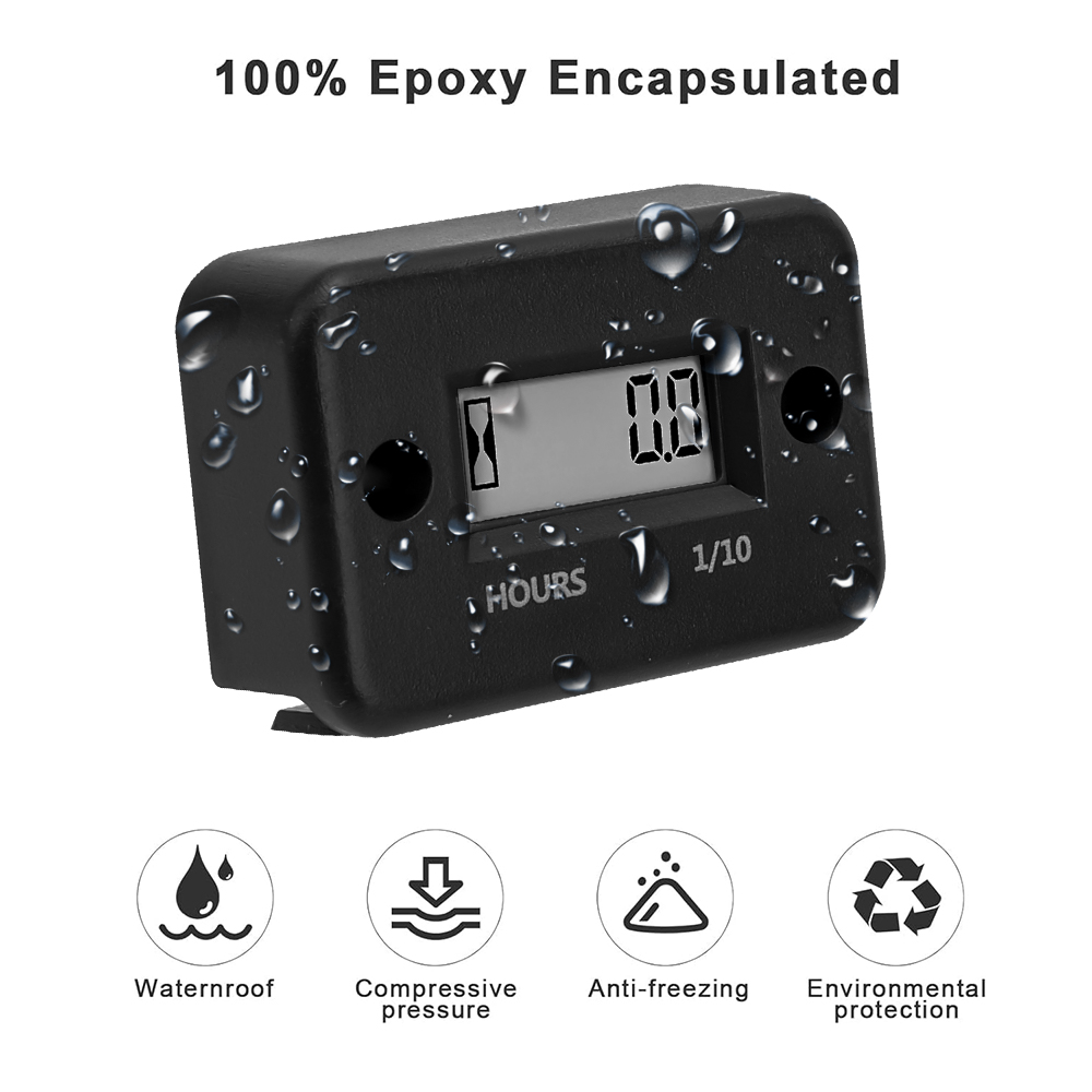 Kebidumei waterpoof motor digital medidor de hora display lcd motor a gás para motocicleta bicicleta cortador de grama motosserra atv snowmobile