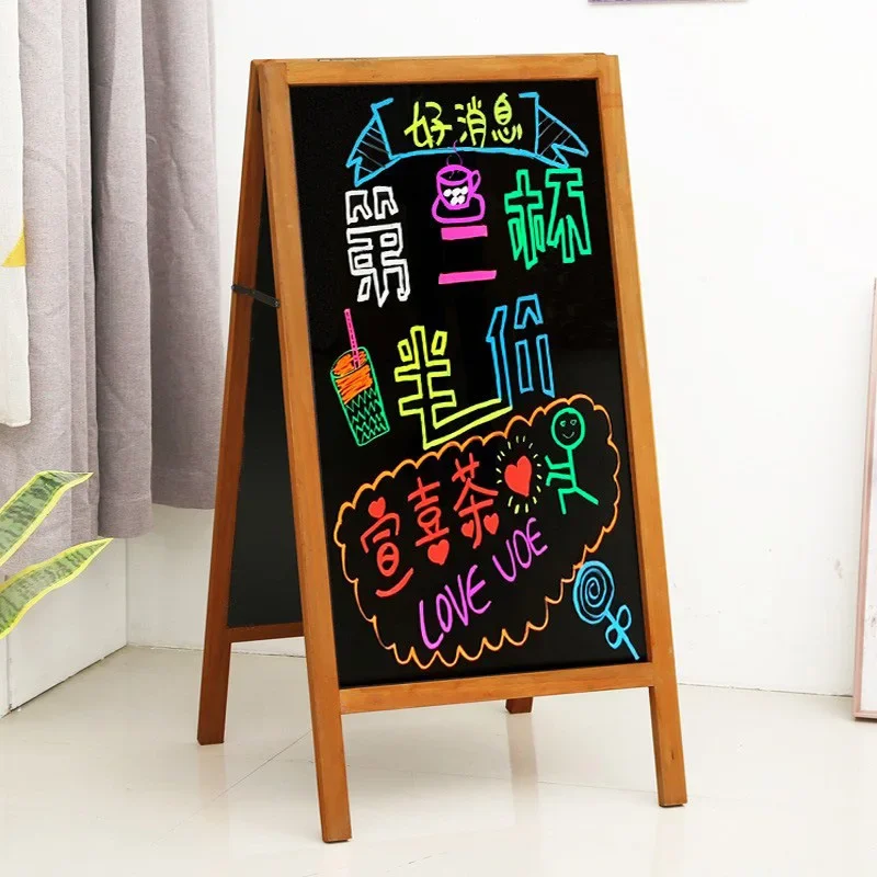 Double Sided Magnetic Small Blackboard Bracket Style Store Commercial Stall Billboard Display Board Children's Picture Board