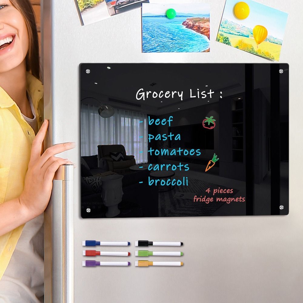 Наклейка на холодильник, наклейки на доску для домашних животных, магнитная съемная магнитная доска для рисования, расписание, черный реквизит для фотосессии в детском саду