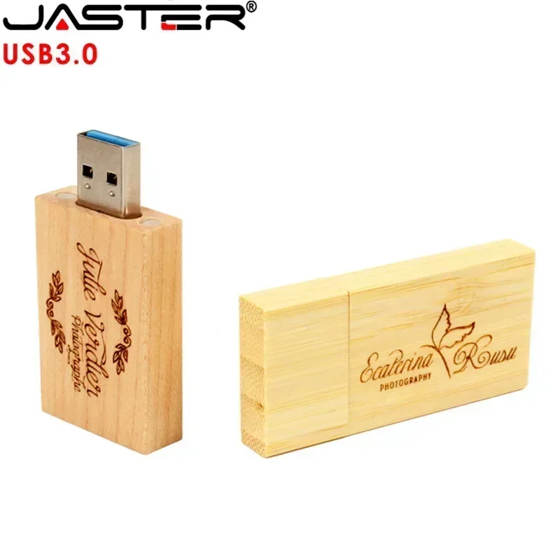 JASTER bloque de madera USB 3,0 unidad Flash de madera roja Pendrive 4GB 8GB 16GB 32GB 64GB 128GB memoria Stick U disco regalo