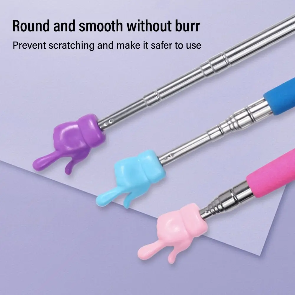 Retractable Teaching Stick Finger Design Whiteboard Pointer Handheld Presenter Finger Reading Stick Telescopic Rod Teaching Tool