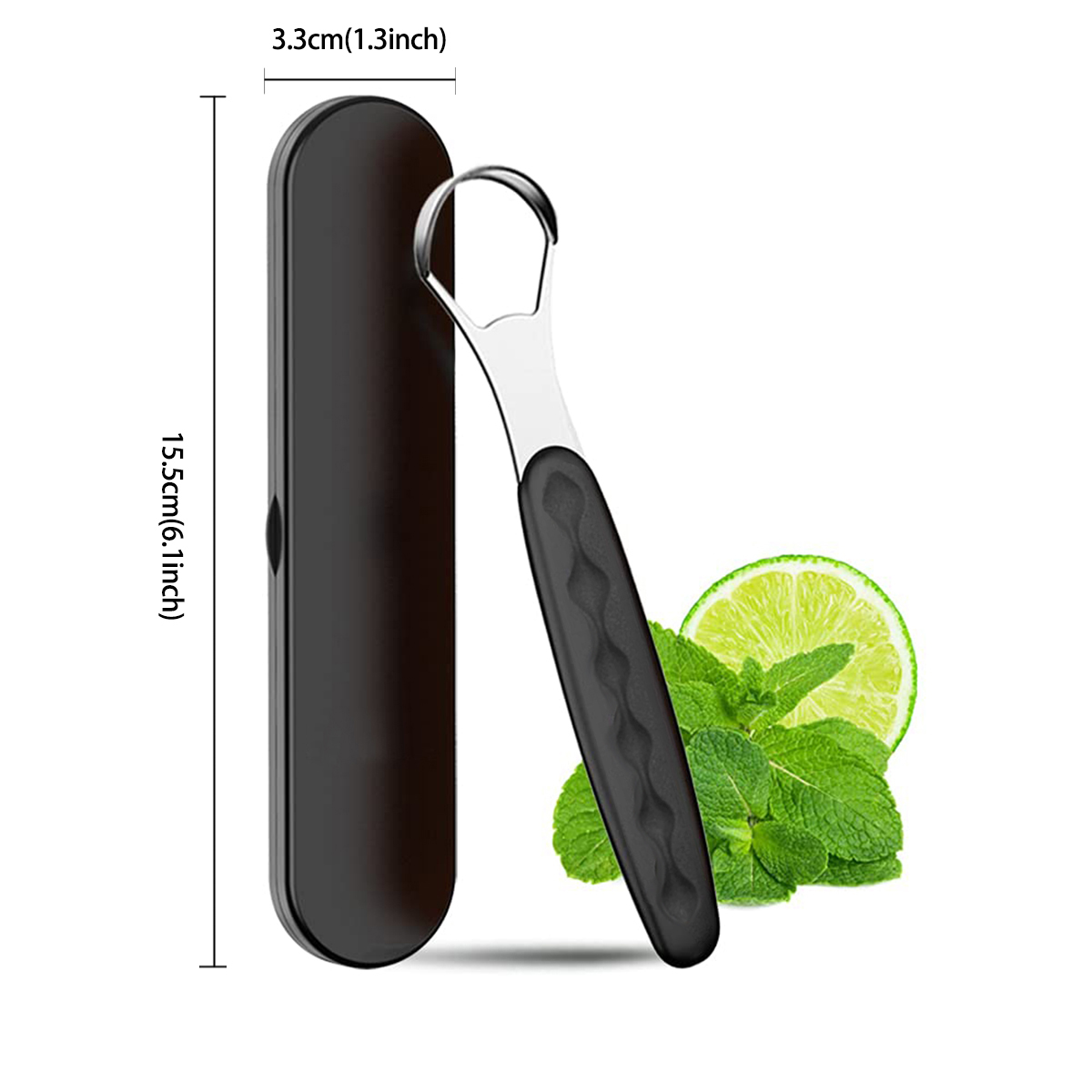 Custodia portatile Detergente per lingua in acciaio inossidabile Raschietto per lingua colorato Alito cattivo Pulitore per bocca Bordo Odontoiatria Igiene orale Cura