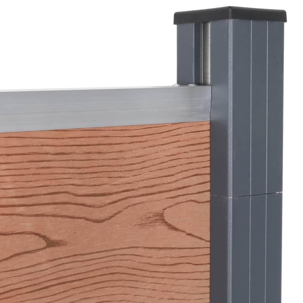 Set di pannelli per recinzione marrone WPC 526x186 cm Schermo privacy durevole per giardino esterno