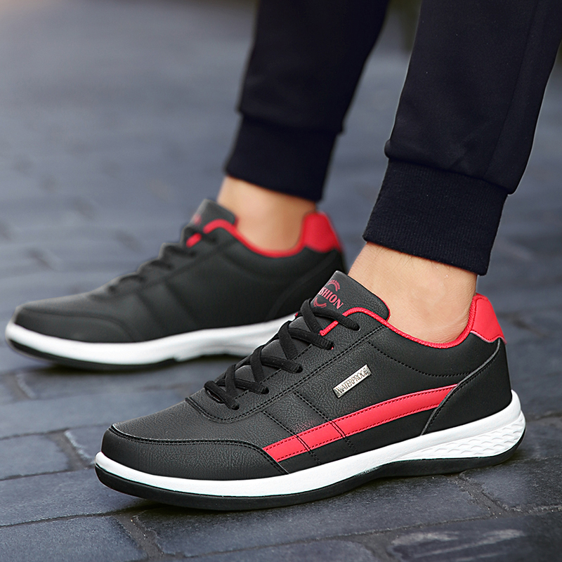 Fashion Casual Shoes Men's Outdoor PU Leather Trend Lightweight And Comfortable Lace-up Casual Shoes Outdoor Sports Shoes
