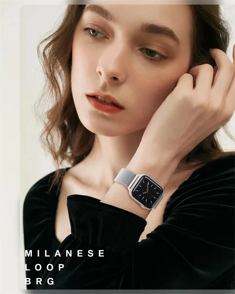 สายนาฬิกาแบบ Milanese Loop สำหรับ Apple Watch ขนาด 49 มม. 44 40 42 45 41 มม. สายโลหะสแตนเลส สำหรับ Iwatch Series 11 10 46 มม. Ultra2 3