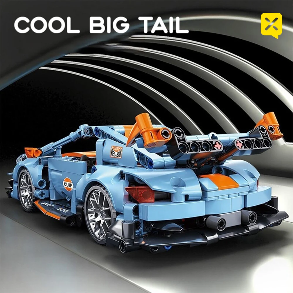 Técnico Racing Sport Car Building Blocks, MOC, Veículo Mecânico, Supercar Puzzle, Cidade Veículo, Brinquedos para Crianças, 523Pcs, 1:18 Modelo, 911TS