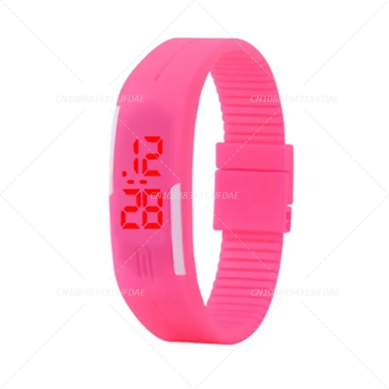 Reloj impermeable de Color caramelo para hombre y mujer, relojes LED de goma para niños, pulsera con fecha, reloj de pulsera deportivo Digital para estudiantes