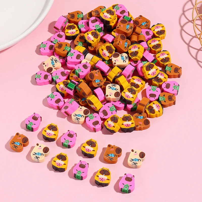 10 unids/lote lindo Capybara Mini borrador de dibujos animados Kawaii animales borradores de lápiz escuela primaria Oficina papelería niños premio de goma regalo