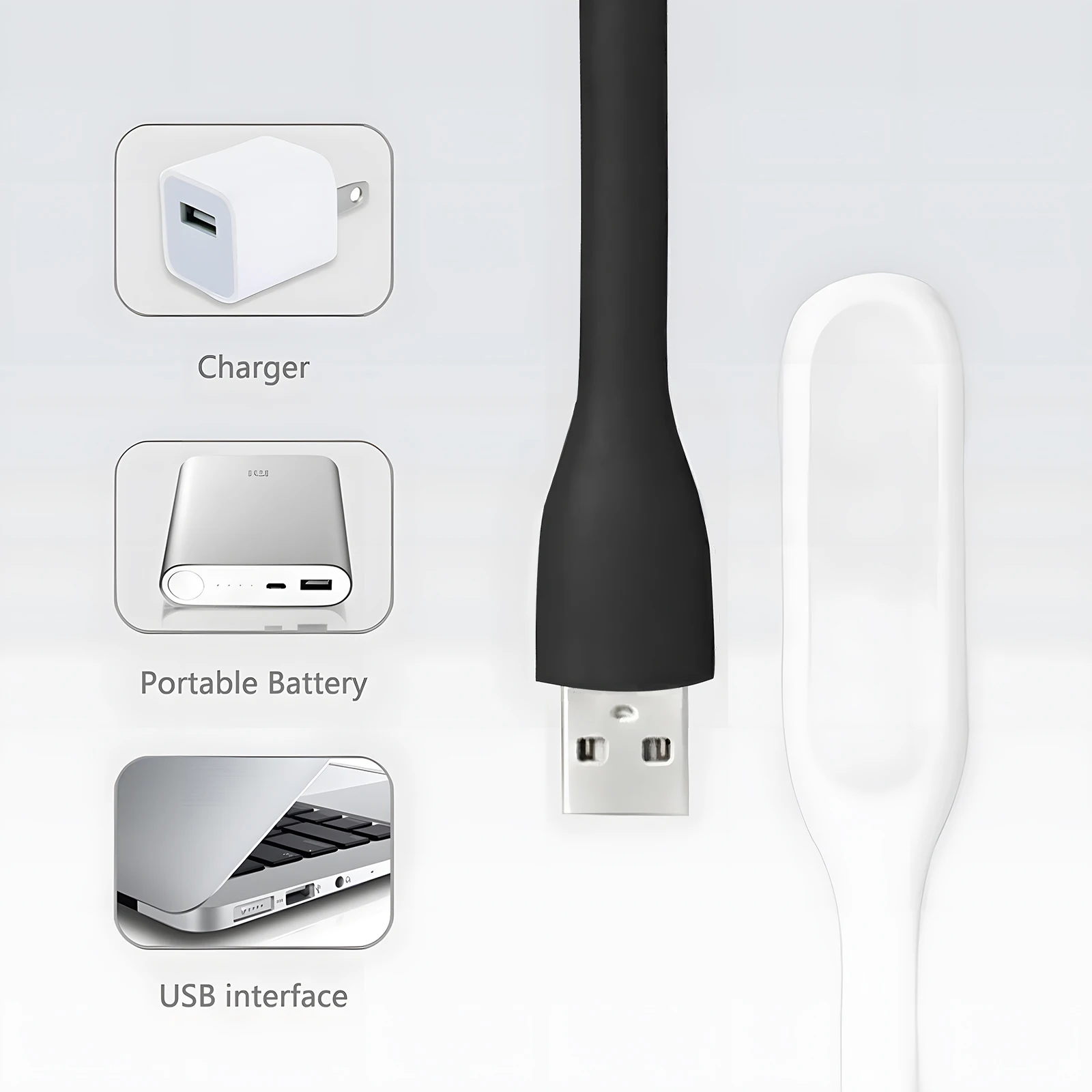 Lampada da lettura portatile USB LED Mini lampada da lettura Lampada da campeggio PC Computer portatile Tesoro mobile Luce notturna flessibile pieghevole