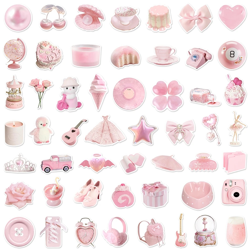 10/30/50 個ピンク少女漫画ステッカーインスタイルかわいいデカール装飾落書きおもちゃ DIY ノートブック電話スーツケースバイク冷蔵庫