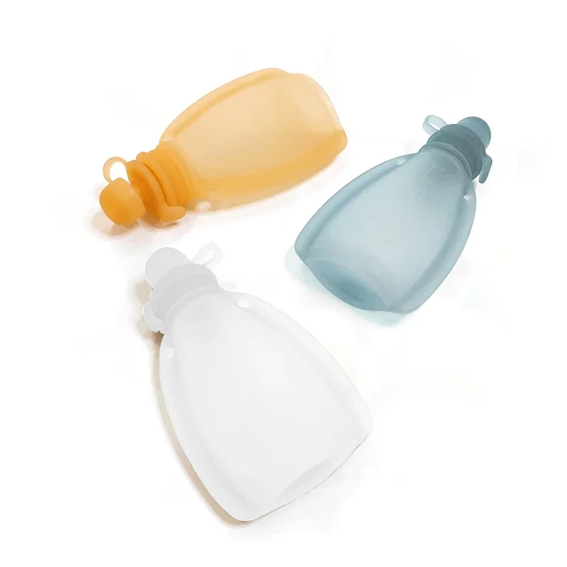 Bolsas de silicona recargables para comida de bebé, sin Bpa, 120ML, contenedores de almacenamiento reutilizables para apretar para niños pequeños, sin Bpa