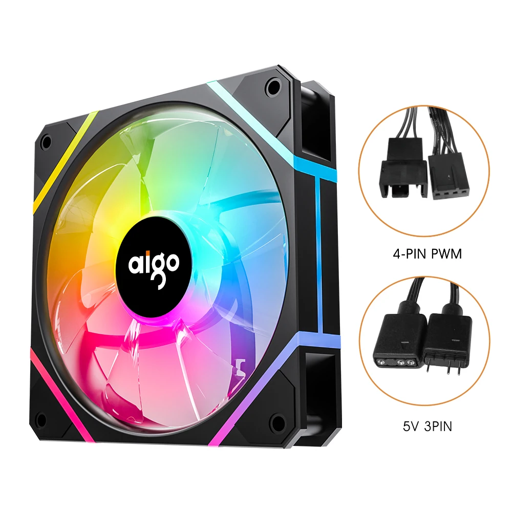 Aigo AM12PRO RGB-LÜFTER Ventoinha 120 mm PC-Computergehäuselüfter PWM 12 cm weißer CPU-Wasserkühler Silent ARGB-Lüfter Kühlung Ventilador