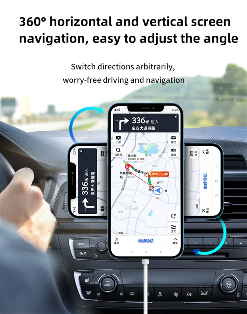 Cargadores magnéticos inalámbricos para coche, soporte de teléfono con ventilación de aire para iphone15, 14, 13, 12, 11Pro Max, Macsafe, soporte de carga rápida, 30W