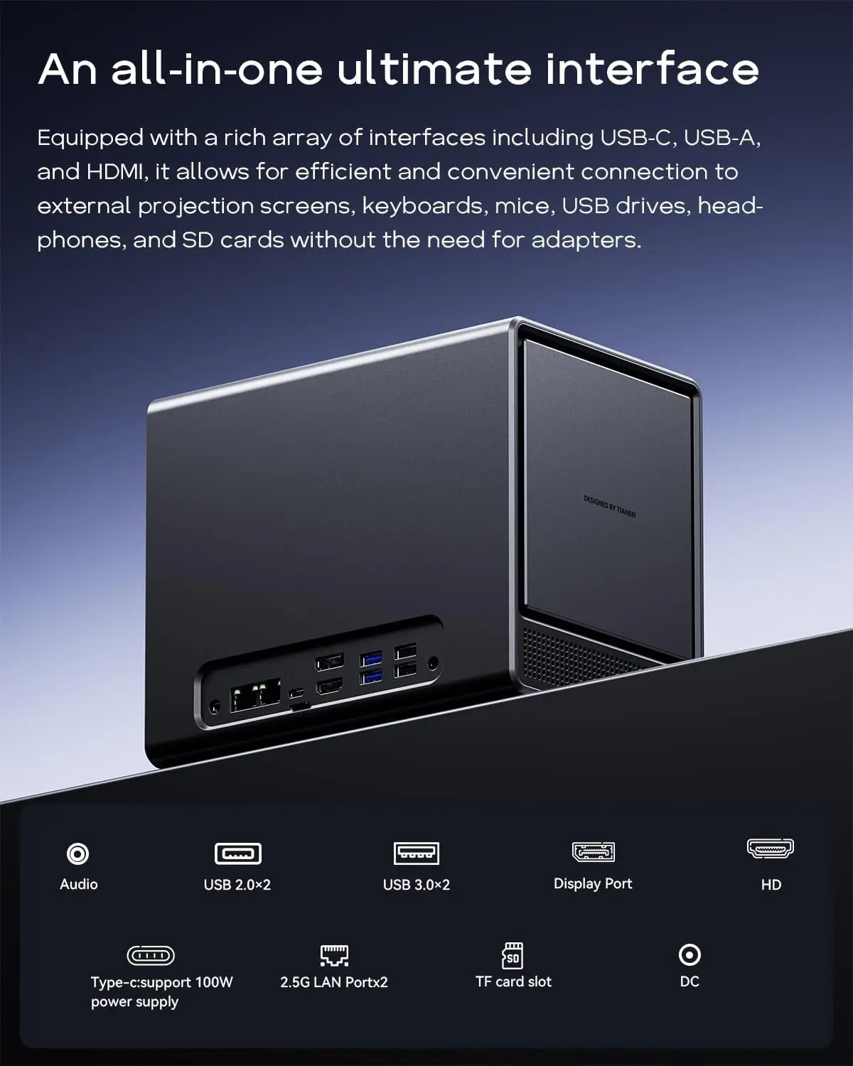 Mini PC AOOSTAR WTR PRO com 4 baias Nas AMD Ryzen 7 5825u 4C/4T, até 3,60 GHz, suporte para HDD 2,5/3,5 "* 4, SSD NVME * 1
