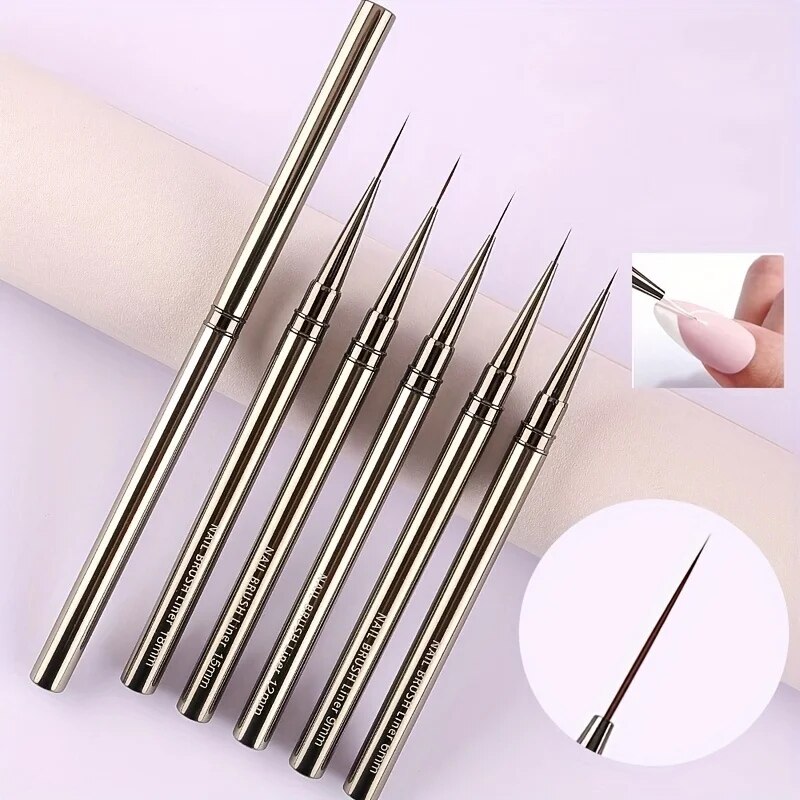 5 uds pinceles para delineador de uñas pincel pintado a mano acrílico UV Gel colores tintas constructor pluma de dibujo DIY accesorios de diseño de manicura