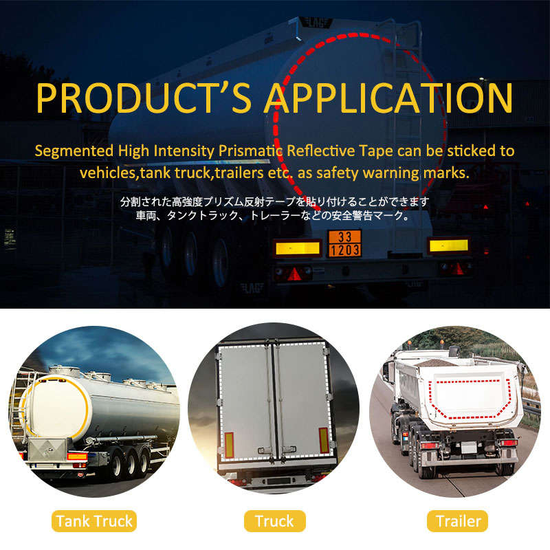 VOOFENG Segmented High Intensity Prismatic Reflective Tape 5CM Width Red White Yellow Color Truck Trailer Vehicle Sticker