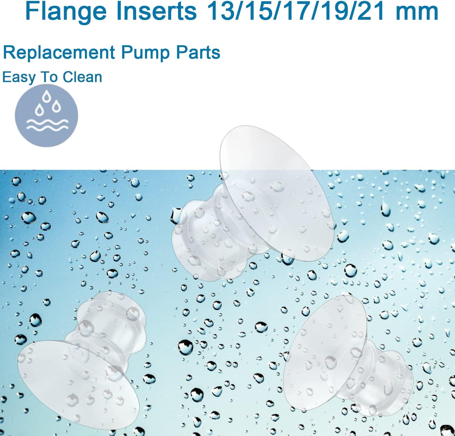 หน้าแปลนเครื่องปั๊มน้ำนม4ชิ้นตัวแปลงเกราะเต้านมใช้งานได้จริงเครื่องปั๊มนมแม่เปลี่ยน13มม. 15มม. 17มม. 19มม. 21มม.