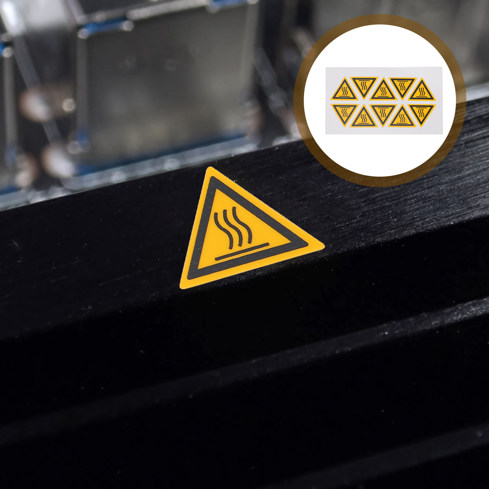 Caution Hot Surface Label Pay Attention to High Temperature Warning Stickers Equipment Scald Decal