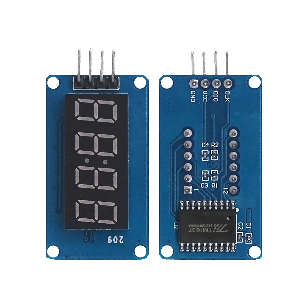 Módulo de pantalla LED TM1637 para Arduino, 7 segmentos, 4 bits, reloj de 0,36 pulgadas, tubo Digital de ánodo rojo, paquete de placa de controlador de cuatro series