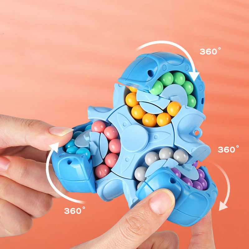 Gyroscope d'intelligence de haricot de doigt rotatif à Six côtés, Cube anti-stress du bout des doigts, disque magique éducatif d'apprentissage, cadeau pour enfants, nouvelle collection