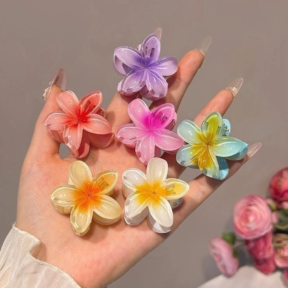 6 uds pinzas para el cabello degradadas nueva flor pinzas para el cabello tamaño pequeño sombreros de moda horquilla pasador de cangrejo accesorios para el cabello para mujeres