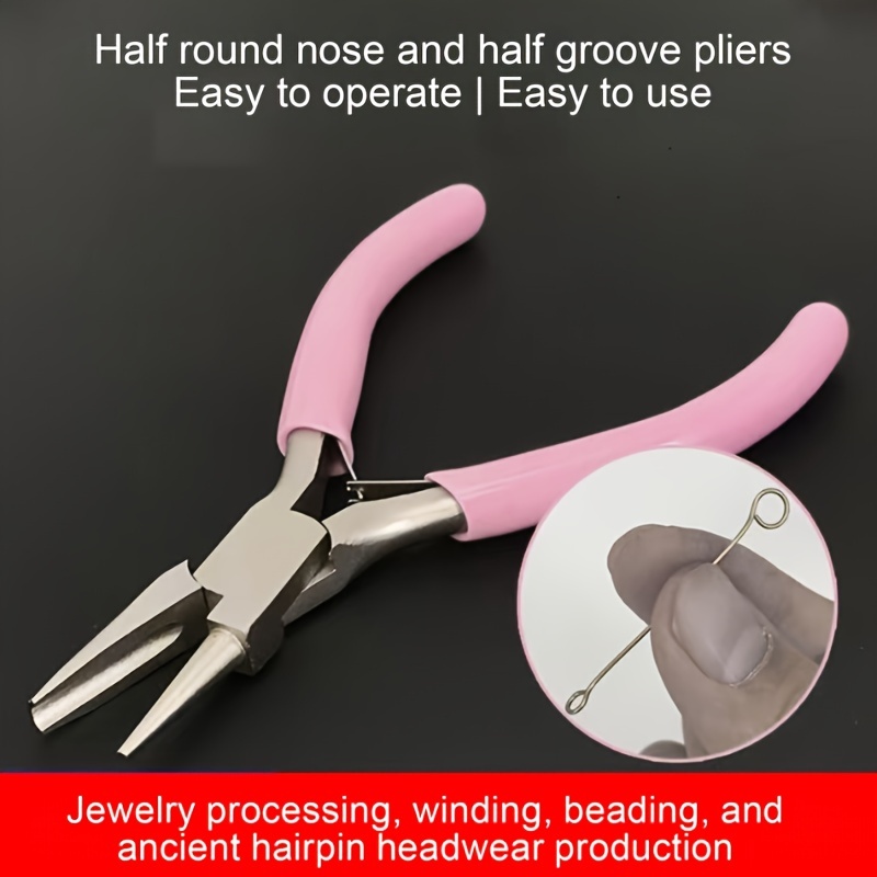 Alicates cóncavos redondos profesionales de 5 pulgadas, utilizados para la fabricación de joyas, mini herramientas de bucle de alambre de precisión, herramientas manuales ideales de bricolaje