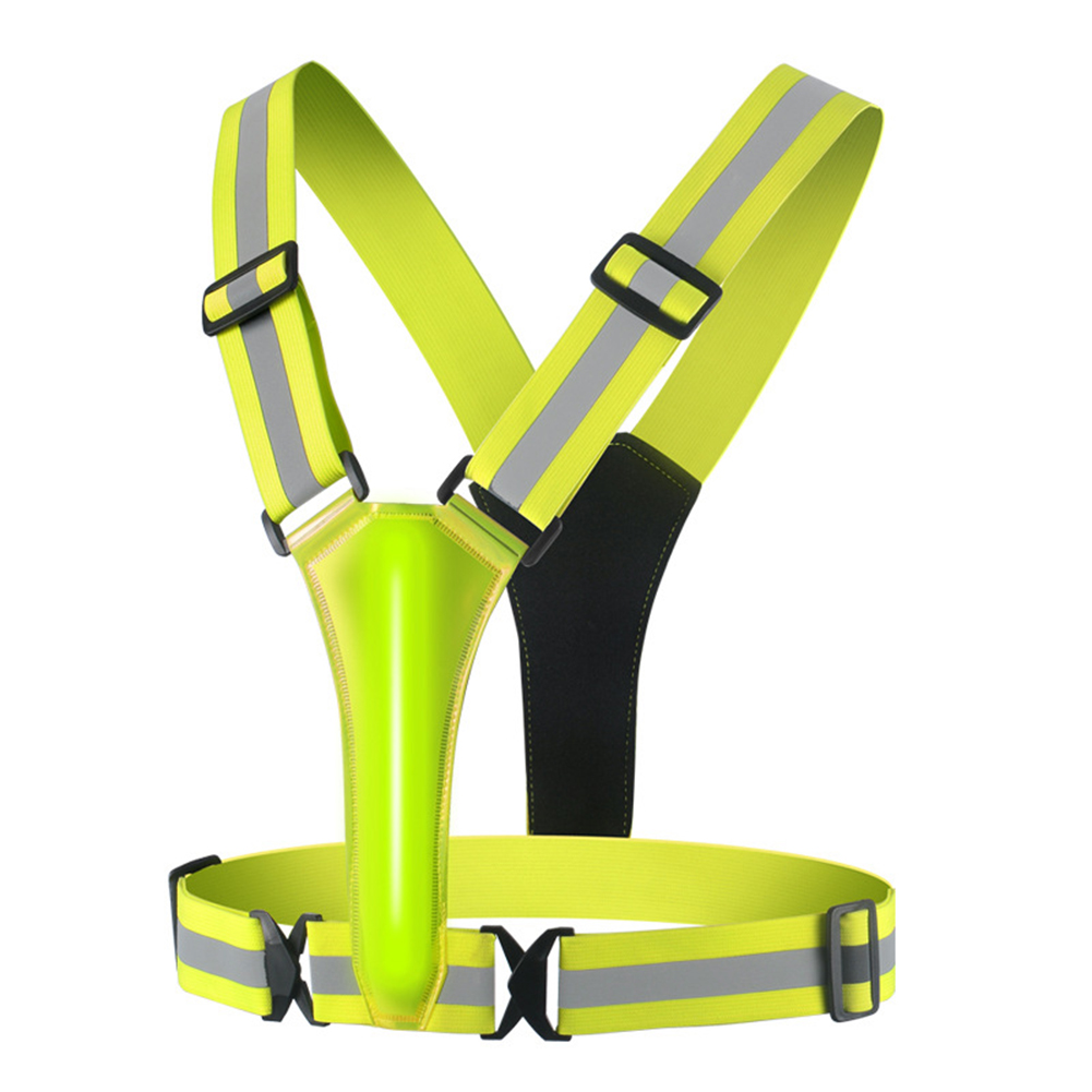 LED Running Vest USB Rechargeable Reflective Night Work Security Vest High Visibility Night Running Riding Clothing Elastic Band