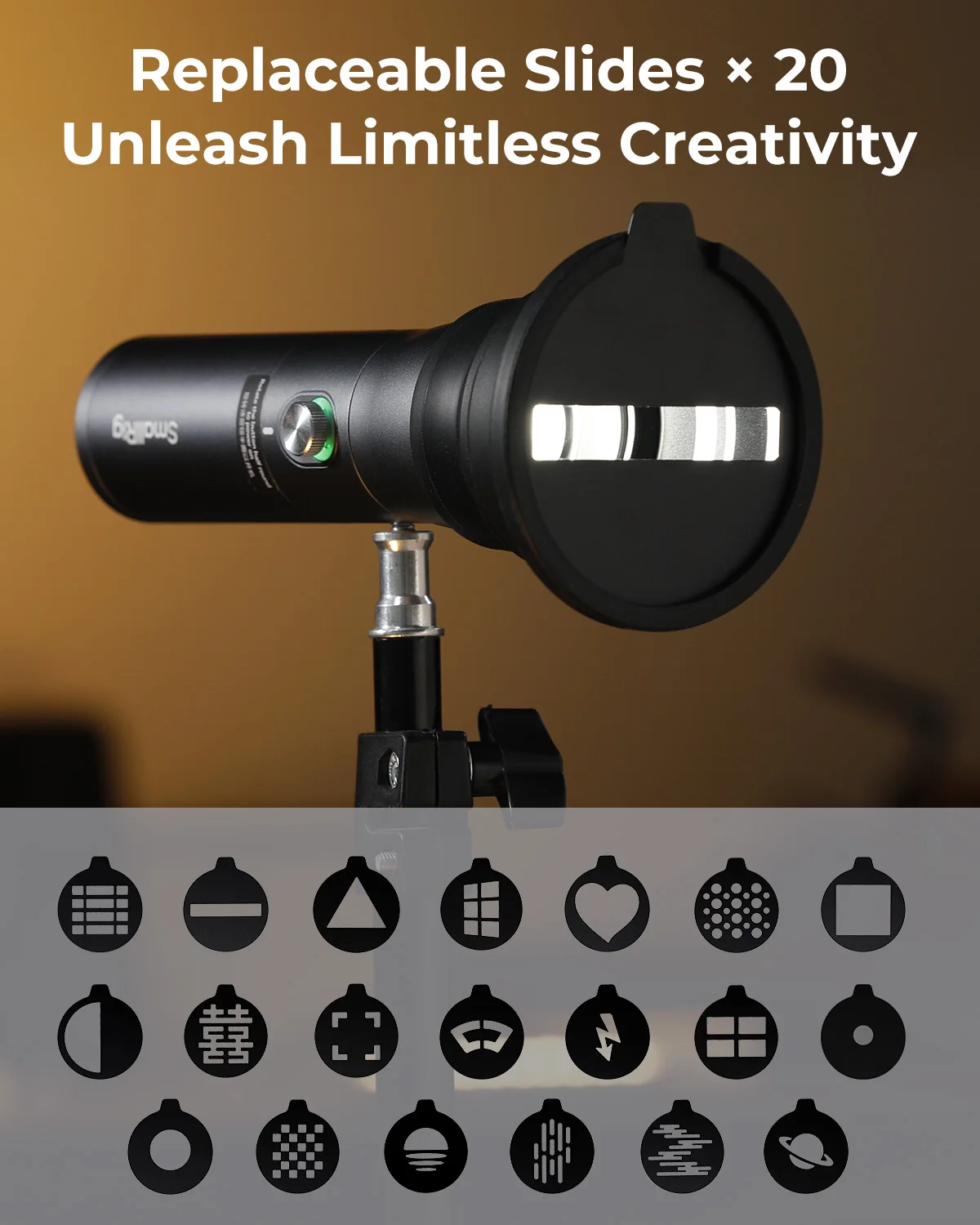 SmallRig RF 10C Portable Focusable LED Video Light with Over 20 Light Filters & Four-color LED Beads Adjustable Brightness -4634