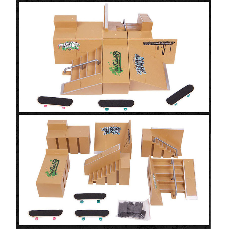 สเก็ตบอร์ดนิ้วสเก็ต Park Ramp สําหรับ Tech Practice Deck เด็กชุดของขวัญ Fingerboard ของเล่น