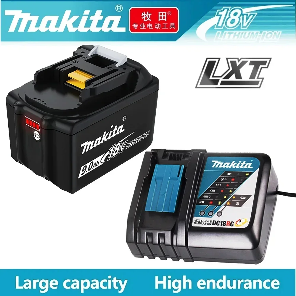 Оригинальное зарядное устройство Makita 18 В 9 Ач 9000 мАч с литий-ионным аккумулятором BL1860B BL1850 BL1830 BL1815 LXT400