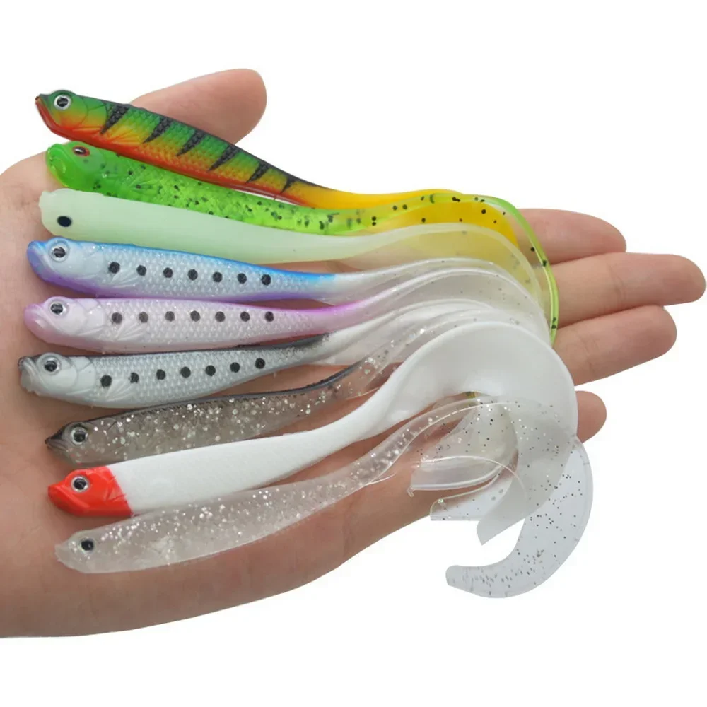 Señuelo de pesca 125mm 5,5g Swimbait Shad cola en T cebo suave señuelos de silicona artificiales Lucio pesca Jigging Wobblers