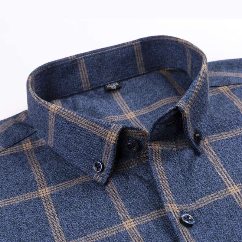 Camisa a cuadros de algodón puro para hombre, camisa informal de manga larga de corte Regular para hombre, camisa de gran tamaño, blusa masculina de ocio de otoño, nueva talla grande