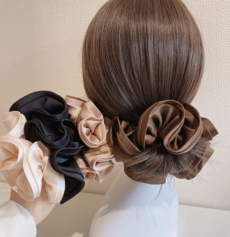 ผู้ถือหางม้าผม Tie Elegant ลําไส้ขนาดใหญ่ผม Scrunchies DIY อุปกรณ์เสริมผมของขวัญความยืดหยุ่นสูงความทนทานแหวนผม