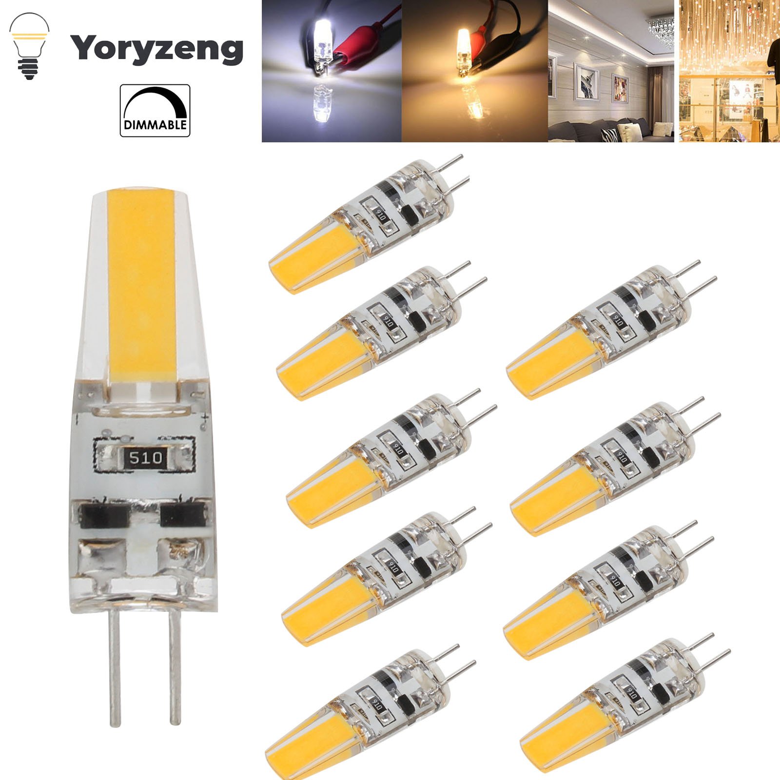 10Pcs Mini G4 LED COB Mais Lampen 6W AC DC 12V 220V Kerze Lichter Ersetzen 40W halogen Lampe Für Kronleuchter Scheinwerfer Dekoration
