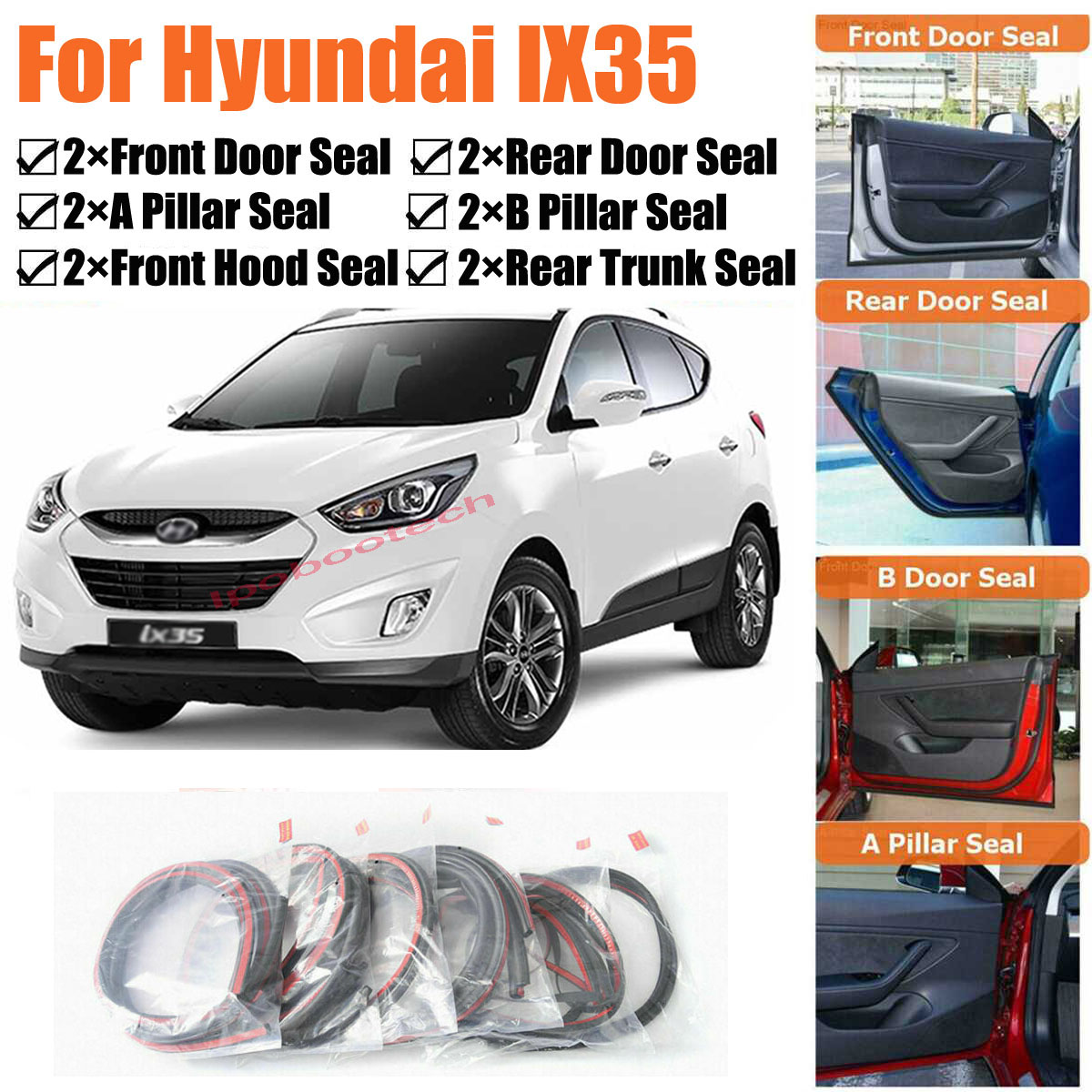 Merek Baru Pintu Mobil Segel Kit Kedap Suara Karet Cuaca Draft Segel Strip Angin Pengurangan Kebisingan Cocok untuk Hyundai Accent