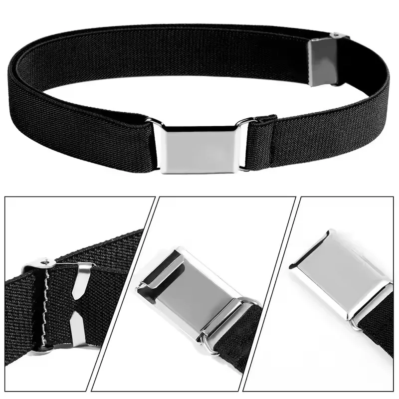 1 pz Cinture elastiche per bambini Ragazzo Ragazza Cintura elastica regolabile in tela Cintura elasticizzata in vita con fibbia Cintura per studenti Cinture neutre