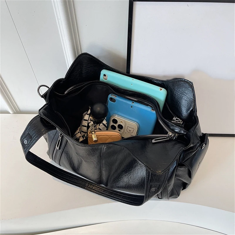Bolsa de ombro com compartimento interno macio, alta qualidade, cores contrastantes, bolsa crossbody para mulheres, moda, bolsas de couro pu