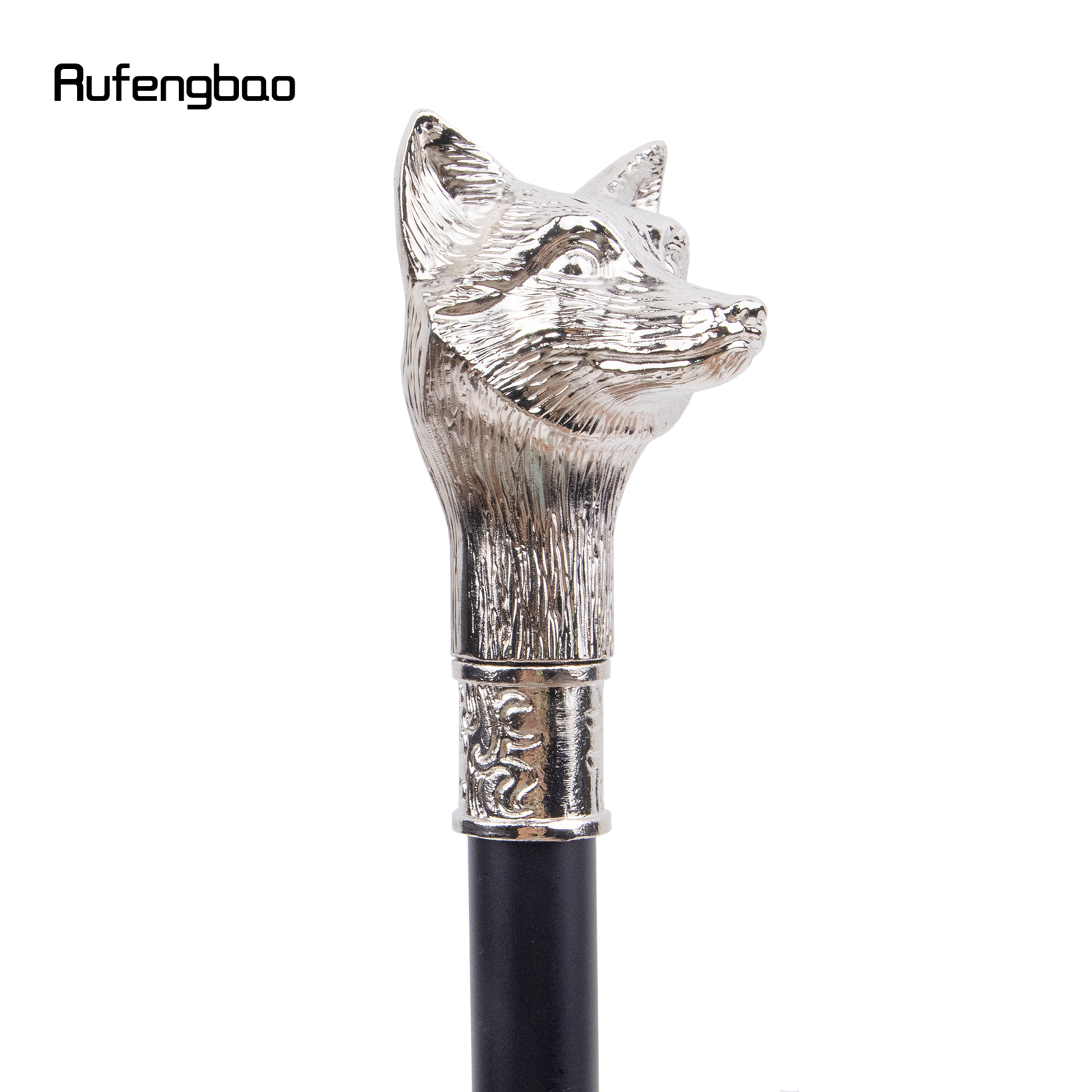 Witte Wolf Dier Wandelstok Met Verborgen Plaat Zelfverdediging Mode Cane Plaat Cosplay Crosier Stick 93Cm