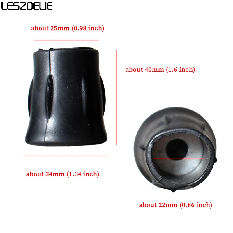 1 Stück Durchmesser 2,2 cm schwarze Gummis pitzen für Gehstock Gummi polster Mode Gehst öcke End abdeckung Spitze