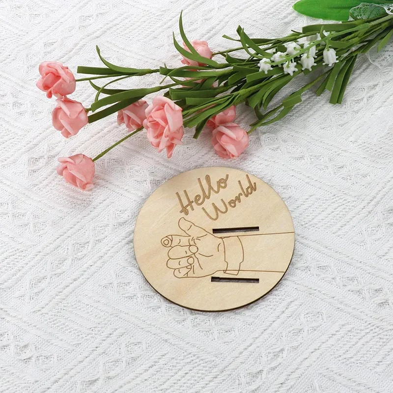 โรงพยาบาลทารกแรกเกิดแกะสลัก Keepsake ผู้ถือส่วนบุคคลของขวัญเด็กอนุสรณ์การตั้งครรภ์สายรัดข้อมือสําหรับวันแม่และวันพ่อ