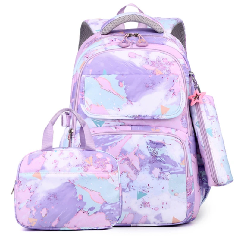 3pcs/set Kids School Backpack for Girls Boys Lunch bag pencil bag set Elementary Middle High School Bags Students Bookbag