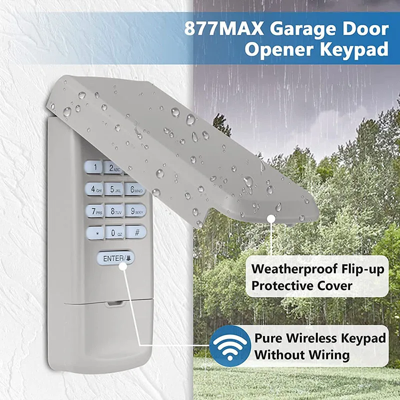 LiftMaster 877MAX клавиатура дистанционного управления гаражными воротами система бесключевого доступа для 878MAX 877LM 977LM 377LM 376LM 315МГц 390МГц
