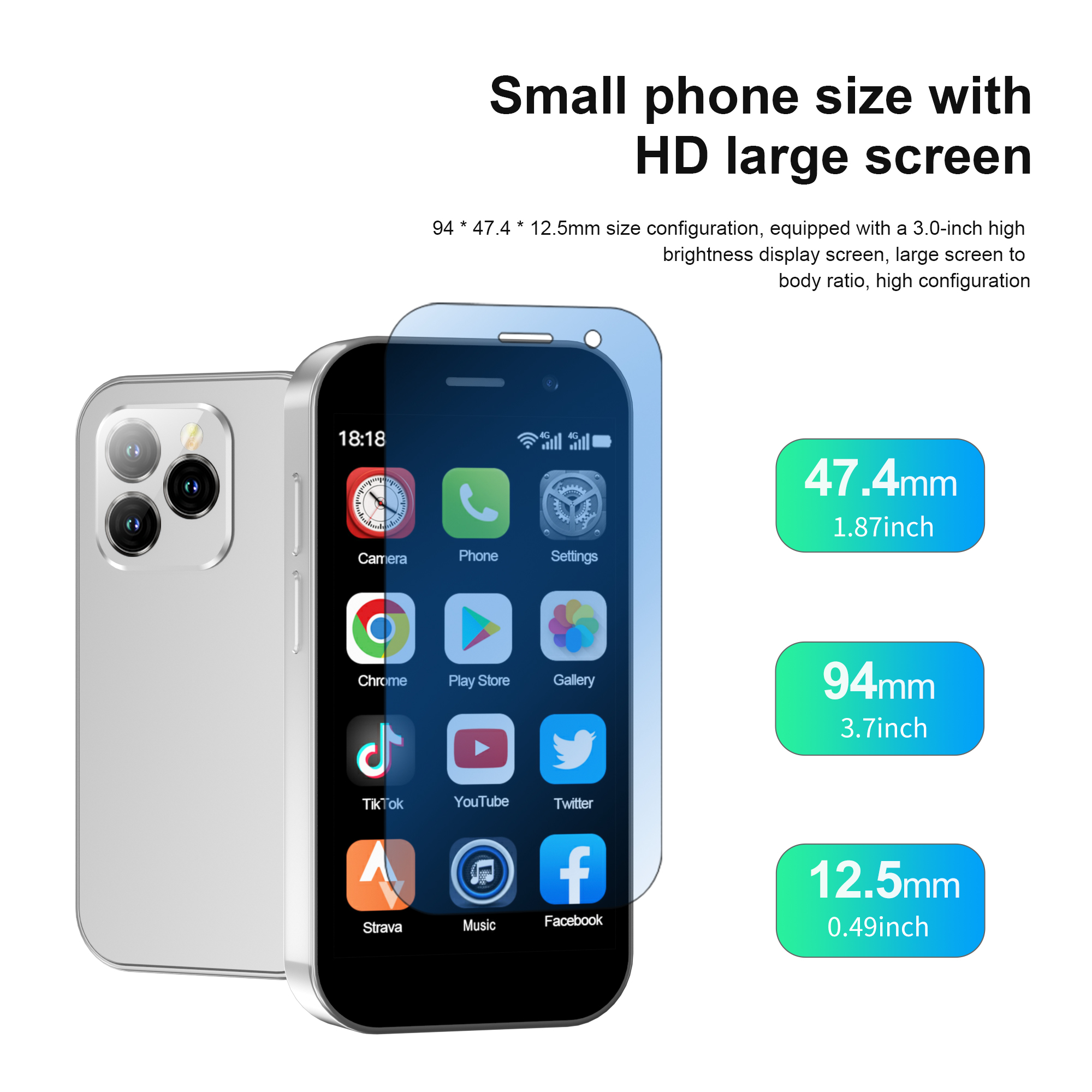 ลดราคา SERVO KING8000 สมาร์ทโฟนจิ๋ว 4G ระบบแอนดรอยด์ หน้าจอ 3.0 นิ้ว ระบบจดจำใบหน้า หน่วยความจำ 2+16GB รองรับ WIFI GPS โทรศัพท์มือถือขนาดเล็ก พร้อม Play Store