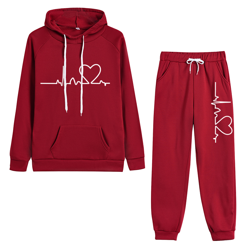 Nuevo Otoño Invierno mujer chándal sudaderas con capucha + pantalones de chándal 2 piezas moda casual jogging sudadera ropa pulóver conjuntos de pantalones de lana