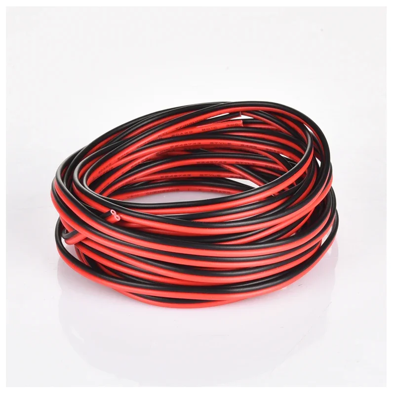 5/10 m rotes und schwarzes Lautsprecherkabel, 2 x 0,3 mm/2 x 0,5 mm, Audio-Kerndraht, verzinntes Kupfer, 2-polig, AWG, für Heim-Stereo-HiFi-/Auto-Player-System
